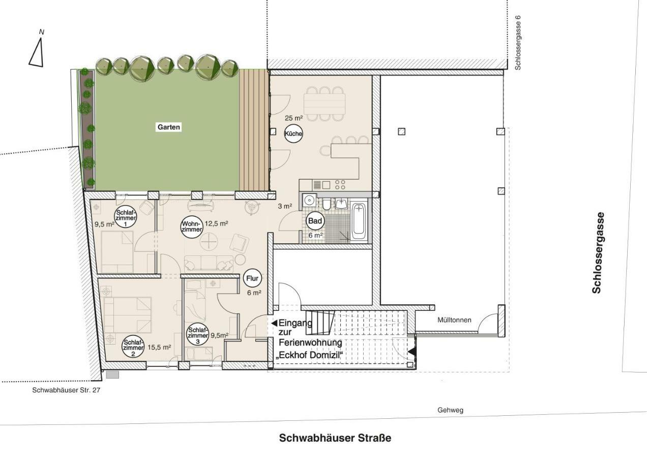 Eckhof Domizil - Grosszuegige Ferienwohnung Mit Kleinem Garten In Der Altstadt Von Gotha Kültér fotó